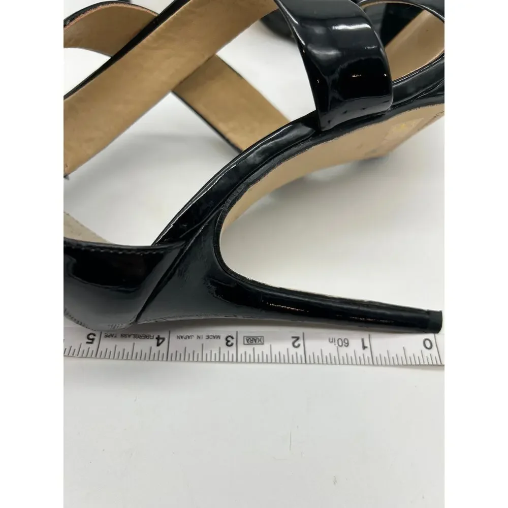 Chinese Laundry Blackjack Black Patent Platform Strappy Stiletto Heels Size 6
